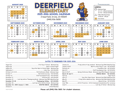 Deerfield Calendar